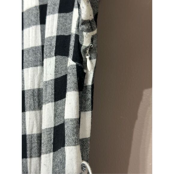 NWOT Jessakae Black & White Plaid Picnic Waist Tie Mini Dress Women's Small - Picture 4 of 13